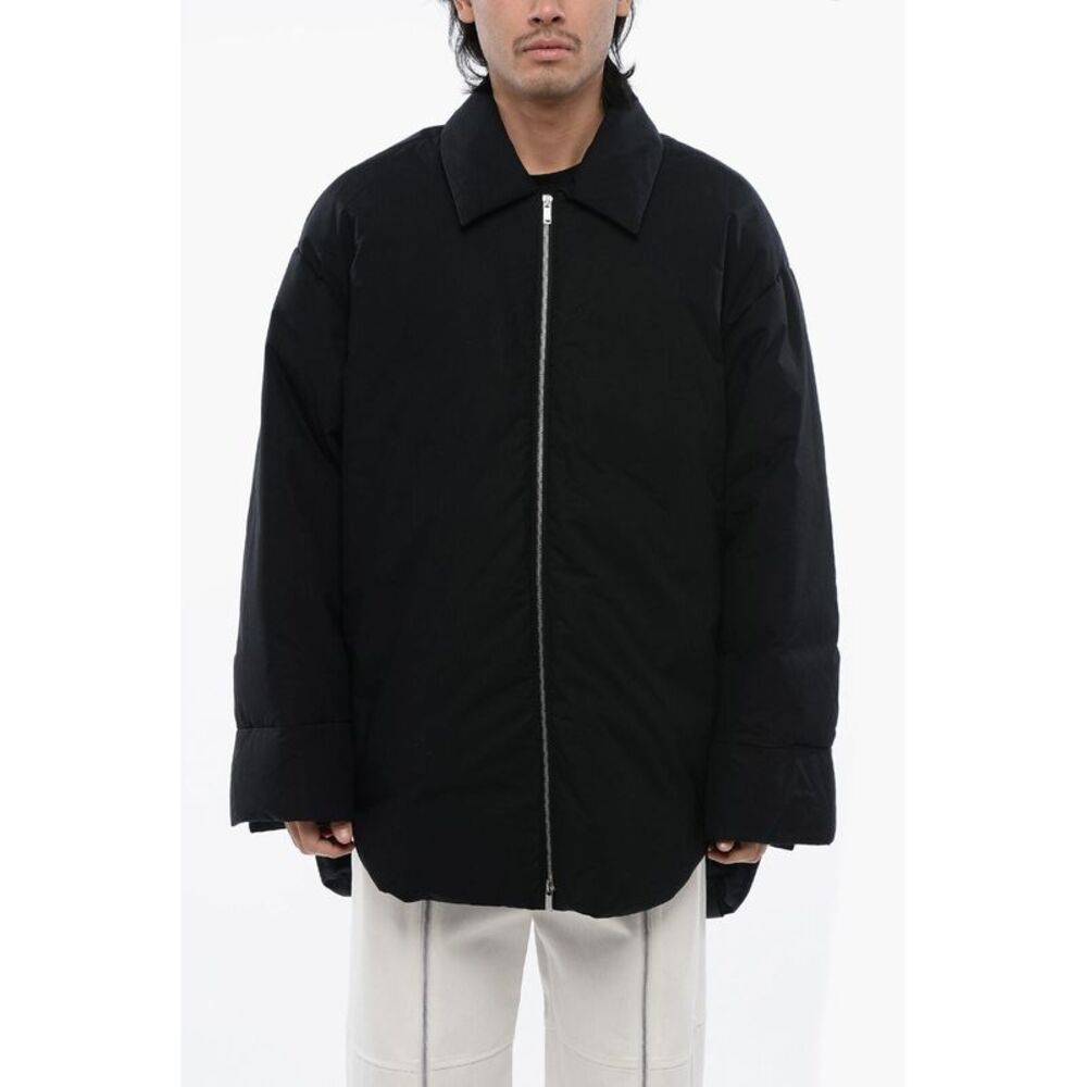 Down Jacket with Collar and Zip Closure